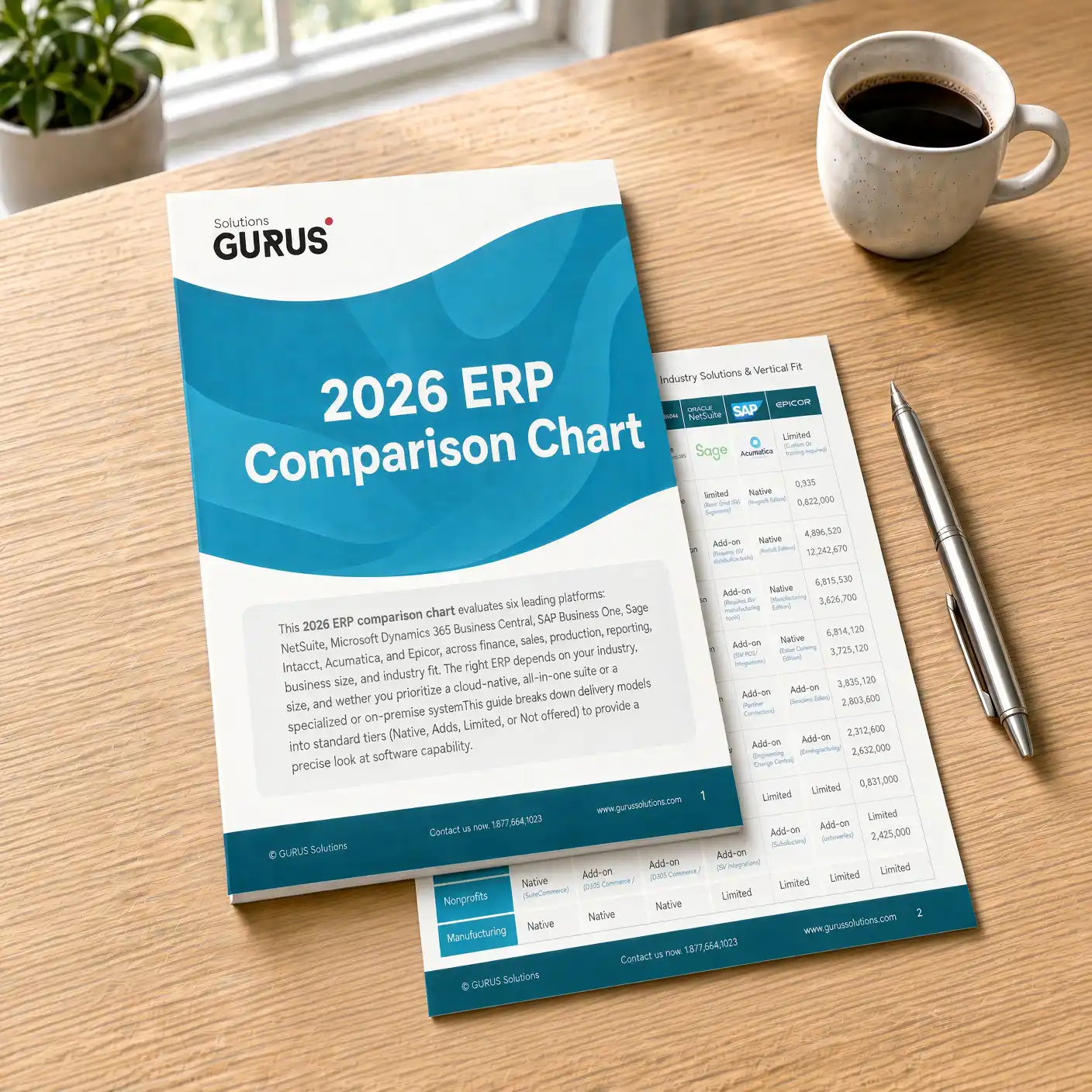 GURUS 2026 ERP Comparison Chart guide